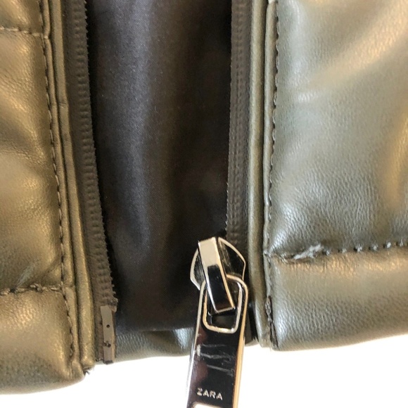 ZARA FAUX LEATHER PUFFER JACKET - Picture 5 of 8